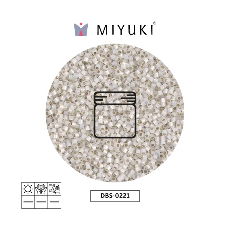 Miyuki delica 15/0 DBS0221 dorado forrado blanco opal x 5g