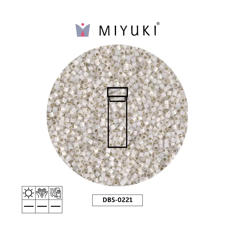Miyuki delica 15/0 DBS0221 dorado forrado blanco opal x 2G