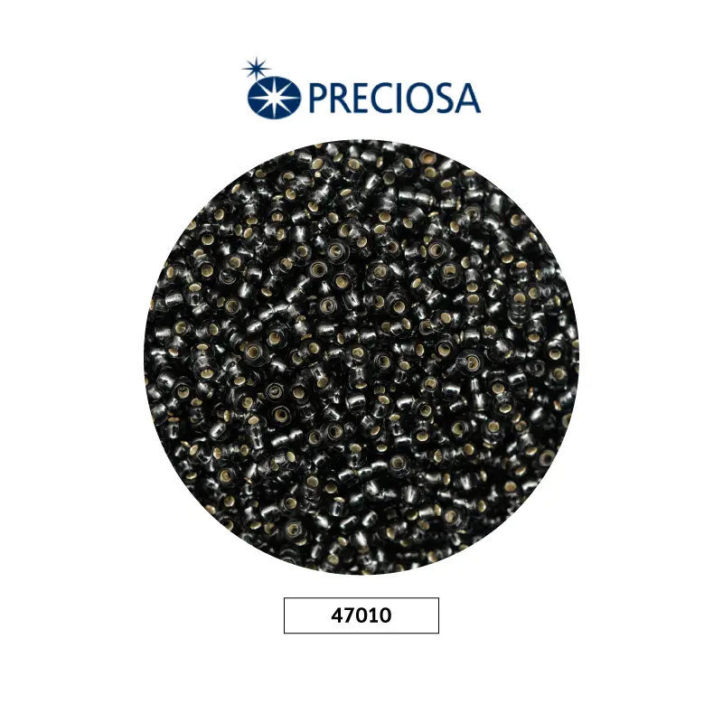 Mostacilla checa preciosa 10/0 2mm 47010 gris brillante x 500g