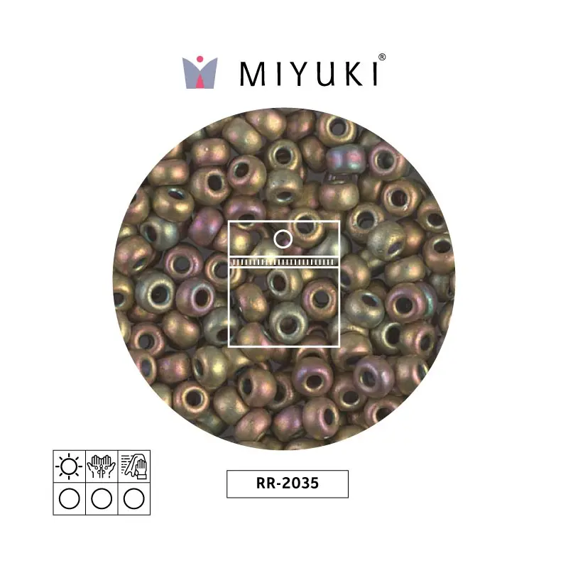Mostacilla Miyuki rocalla 6/0 RR2035 mate opaco khaki AB x 25g