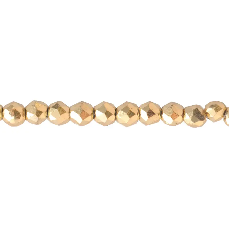 Murano redondo facetado 2mm dorado envejecido x 188 unds
