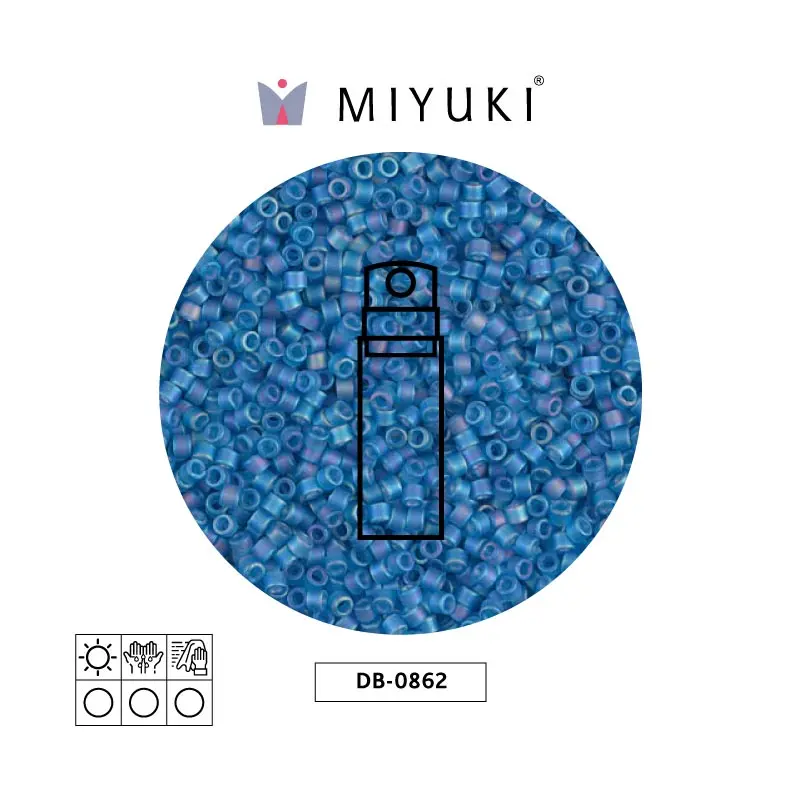 Miyuki delica 11/0 DB0862 mate transparente capri azul AB x 10g