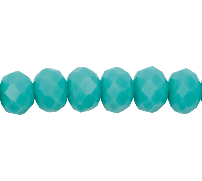 Murano rondela facetada 8mm verde turquesa 62 x 62unds
