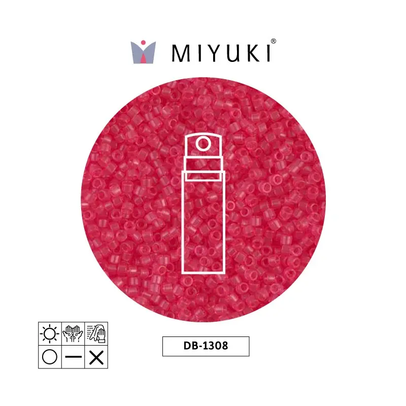 Miyuki delica 11/0 DB1308 transparente bubble gum rosado x 10g