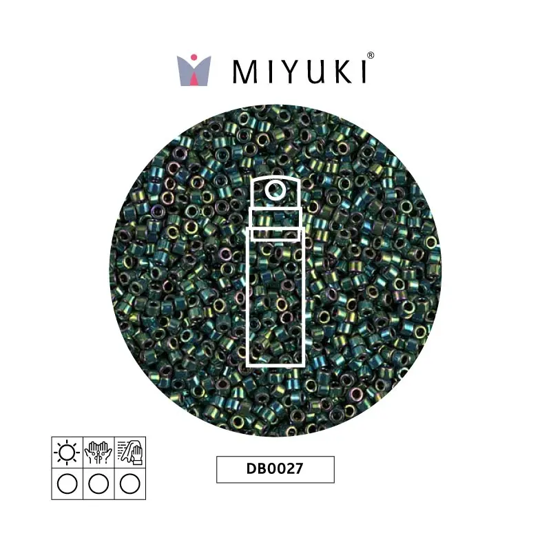 Miyuki delica 11/0 DB0027 metalizado azul verdoso AB x 10g
