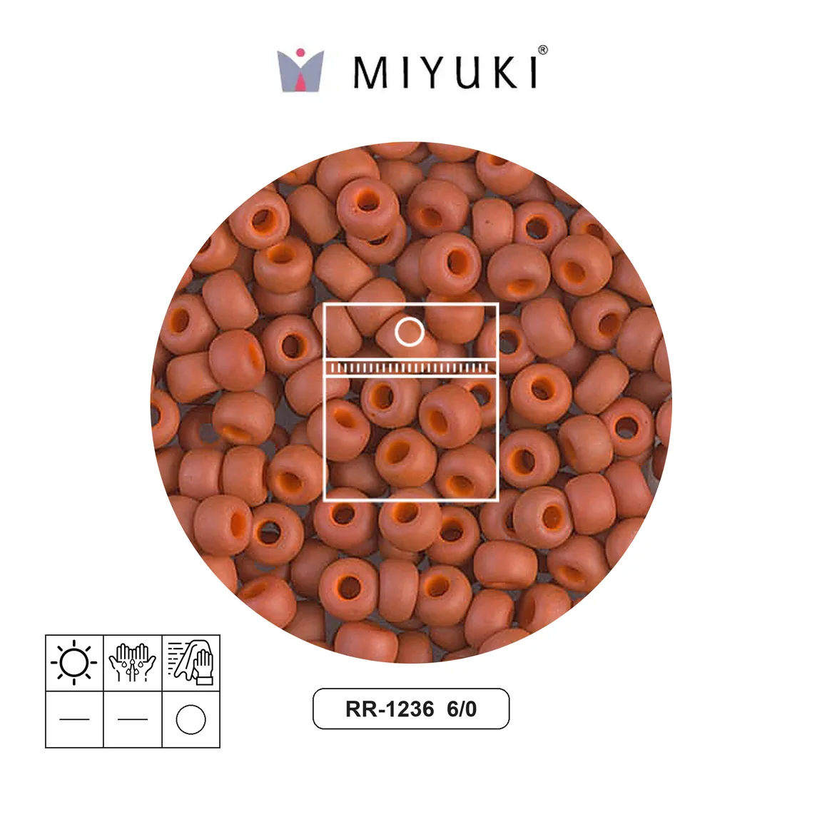 Mostacilla Miyuki rocalla 6/0 RR1236 matte opaque terra cotta x 10g