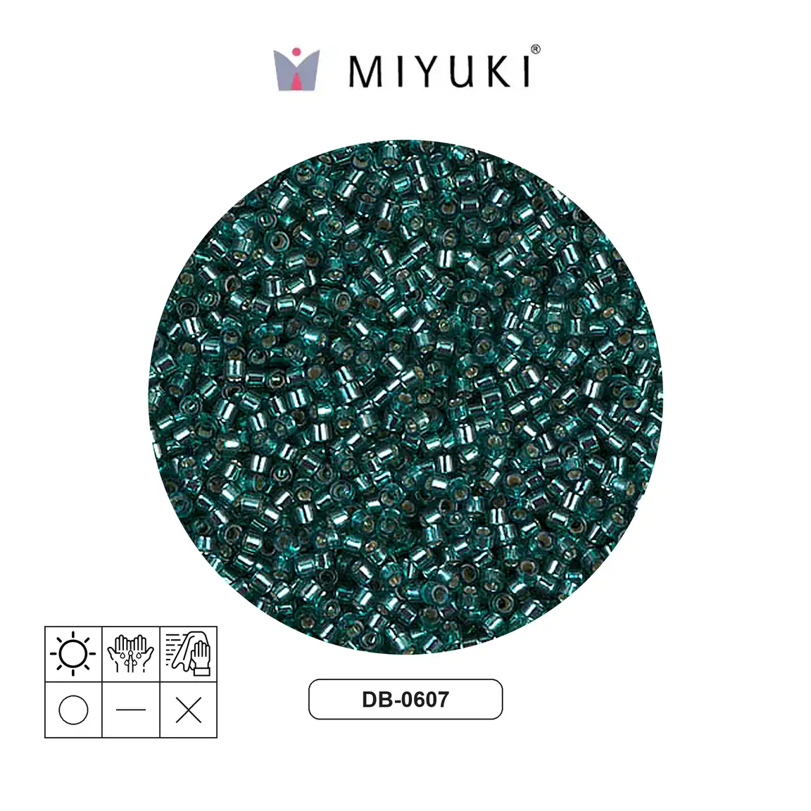 Miyuki delica 11/0 DB0607 silver lined teal x 50g