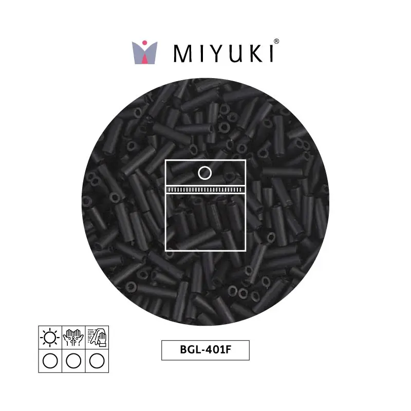 Miyuki bugle 6mm BGL0401F mate negro x 25g