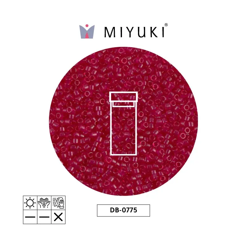Miyuki delica 11/0 DB0775 frosted transparent scarlet x 3g