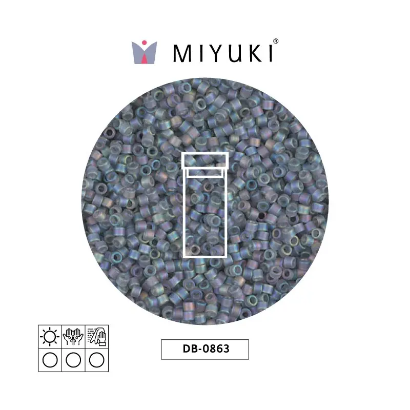 Miyuki delica 11/0 DB0863 mate tran gris AB x 3g