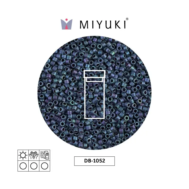 Miyuki delica 11/0 DB1052 matte metallic blue green/gold x 3g