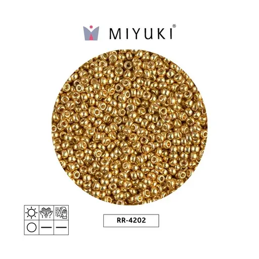 Mostacilla Miyuki rocalla 15/0 RR4202 galvanizado dorado Duracoat x 25g