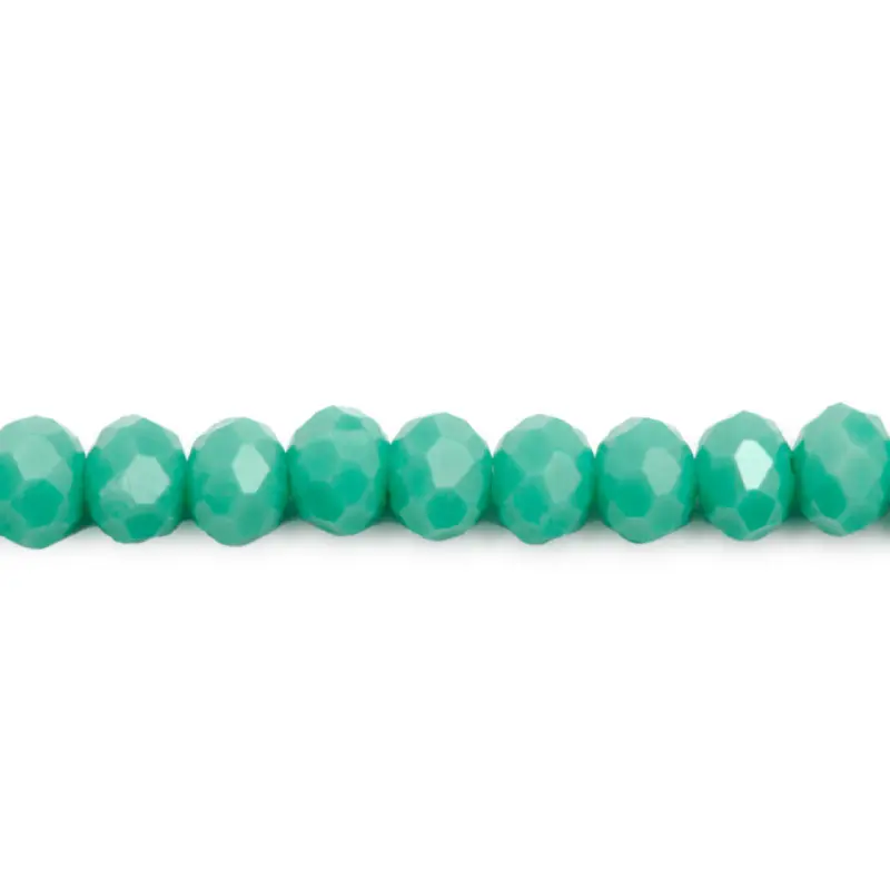 Murano rondela facetada 3mm verde turquesa 58 x aprox 121unds