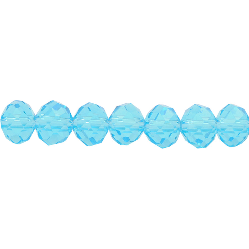 Murano rondela facetada 6mm aquamarine 09 x 82unds