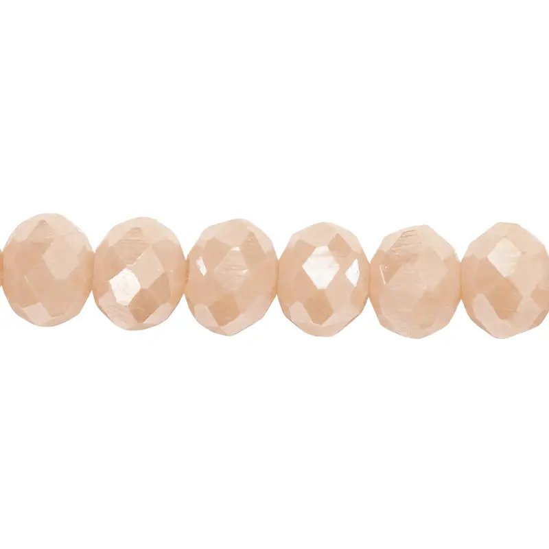 Murano rondela facetada 6mm crema mat 86AB x 95und