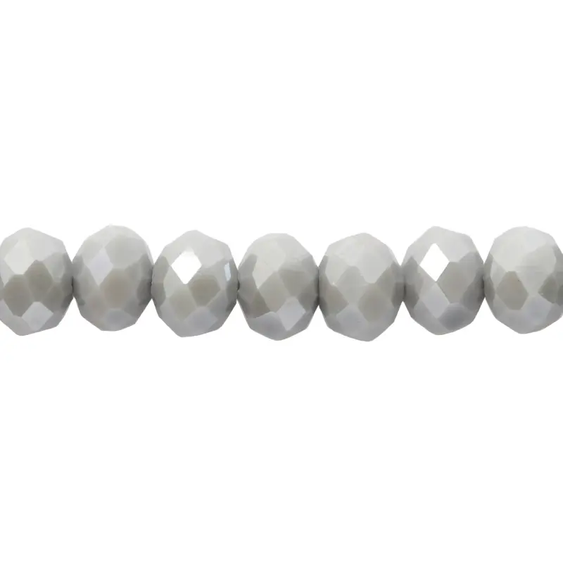 Murano rondela facetada 6mm gris mate 56AB x 82unds