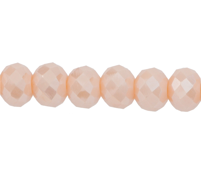 Murano rondela facetada 8mm beige 71 x 62und