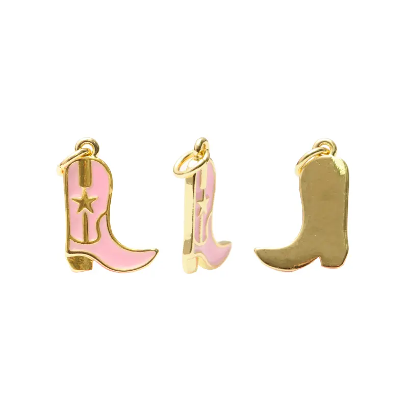 Dije esmaltado rosado bota 17mm/Golfi W11425Y x und