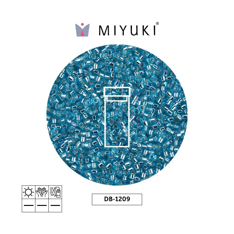 Miyuki delica 11/0 DB1209 plateado forrado ocean azul x 3g