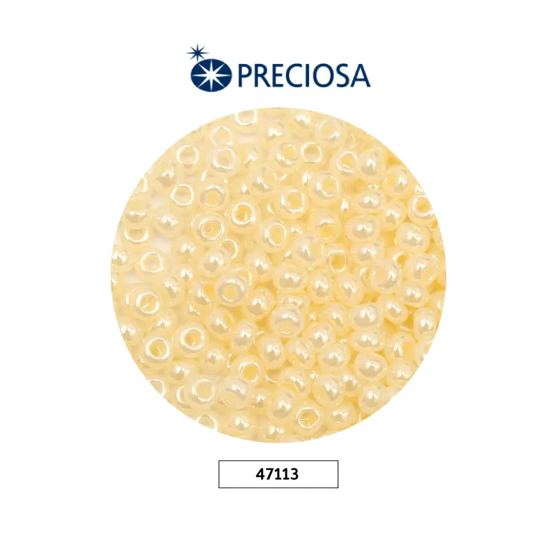 Mostacilla checa preciosa 6/0 4mm 47113 beige claro perlado x 50g