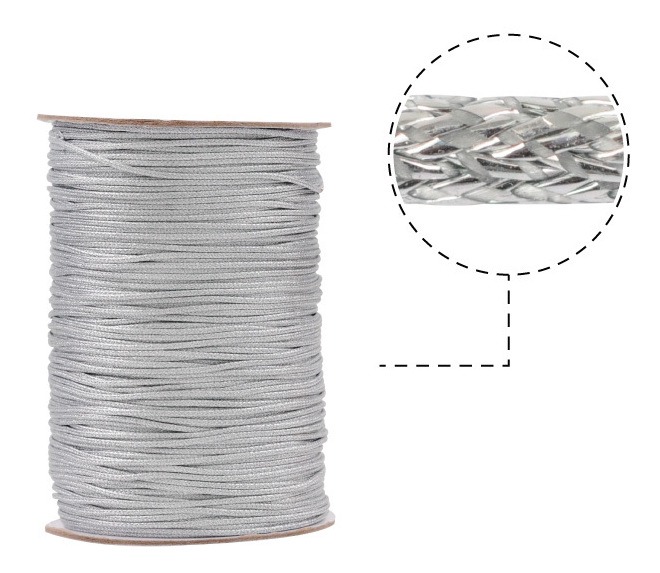 Cordon vibora 1mm plateado x Rollo 80m