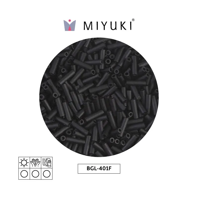 Miyuki bugle 6mm BGL0401F mate negro x 250G