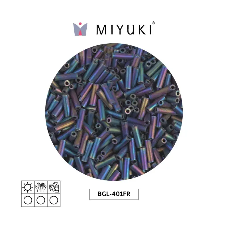 Miyuki bugle 6mm BGL0401FR mate negro AB x 250G