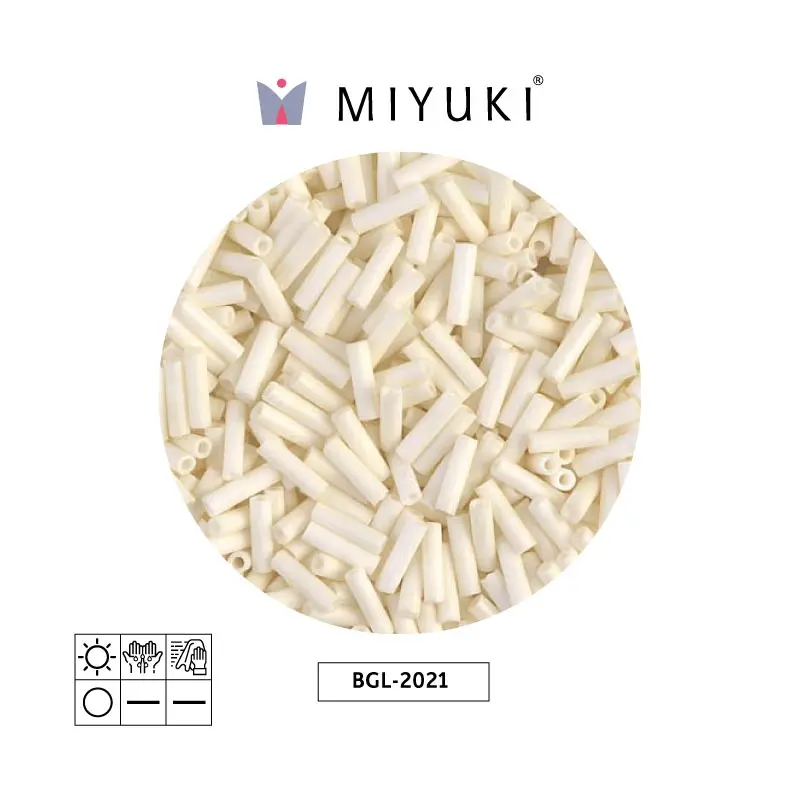 Miyuki bugle 6mm BGL2021 mate opaco crema x 250G