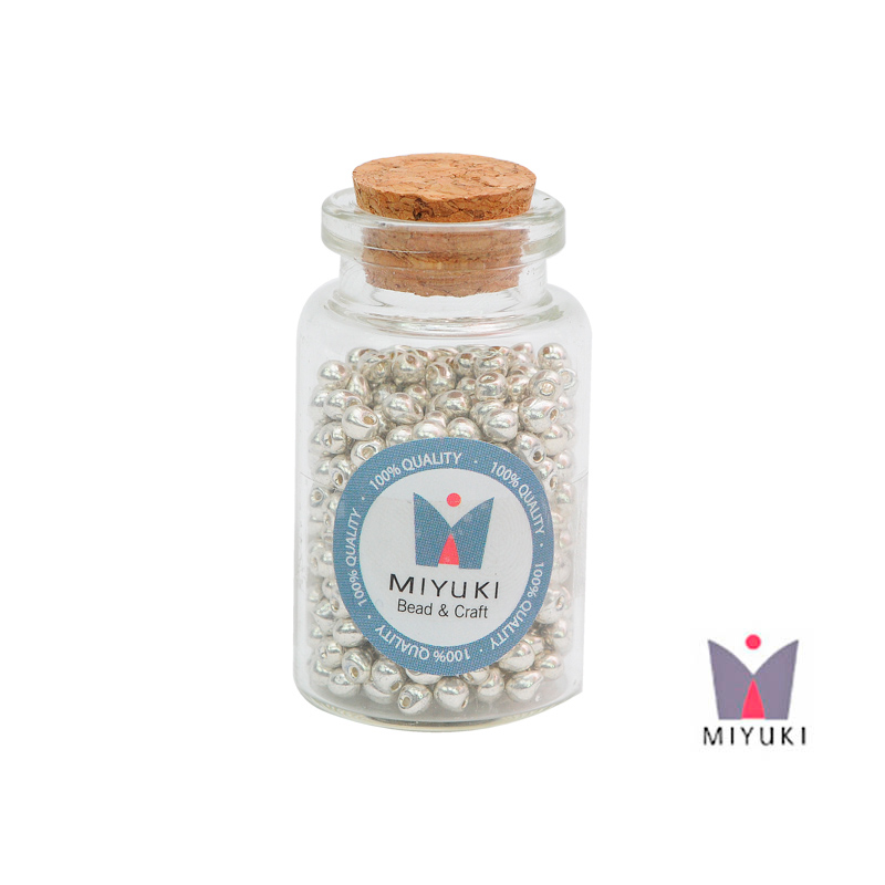 Miyuki drop beads 3.4mm DP1051 galvaniz plateado x 25g