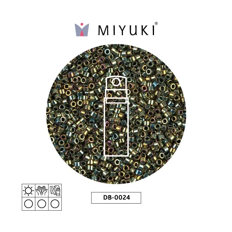 Miyuki delica 11/0 DB0024 metalizado verde AB x 10g