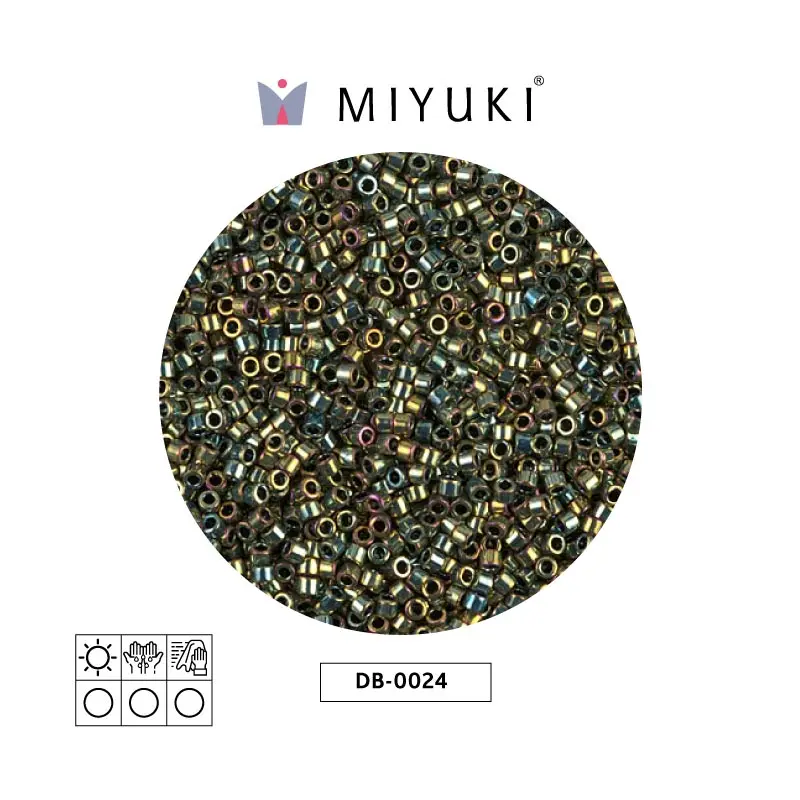 Miyuki delica 11/0 DB0024 metalizado verde AB x 50g