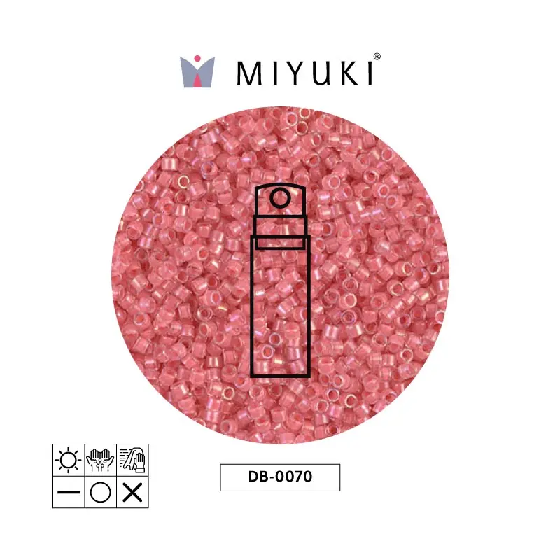 Miyuki delica 11/0 DB0070 coral forrado rystal lusterr x 10g