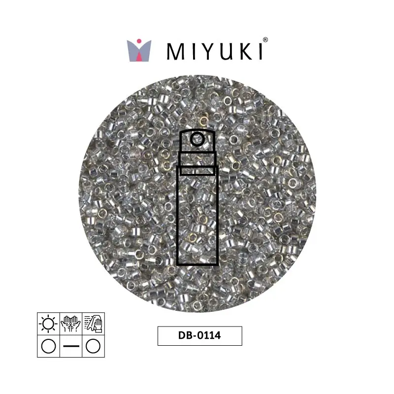 Miyuki delica 11/0 DB0114 transparente plateado gris dorado lusterr x 10g