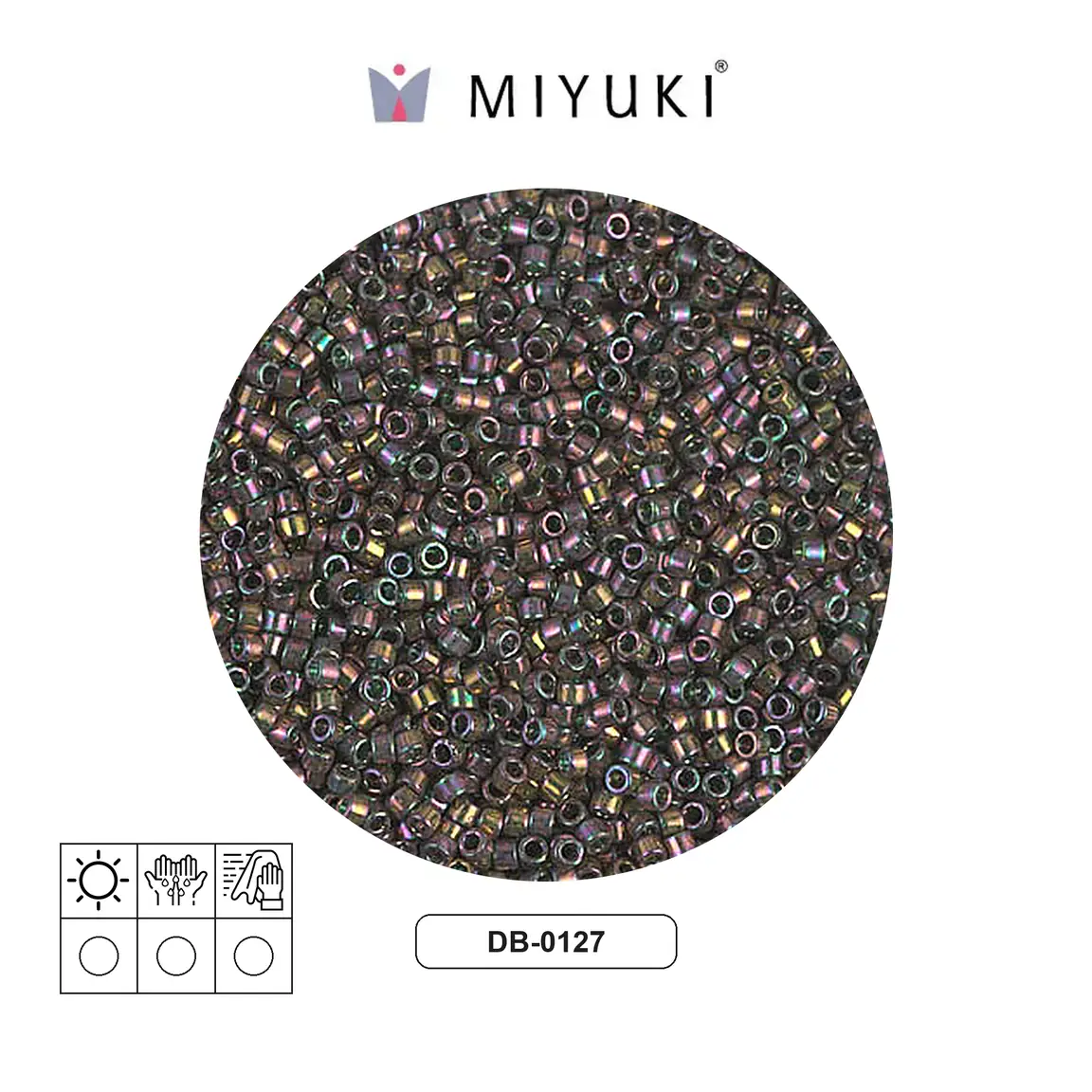 Miyuki delica 11/0 DB0127 tr verde goldlust x 250g