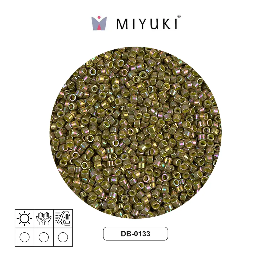 Miyuki delica 11/0 DB0133 opaco dorado verde oliva lusterr x 50g