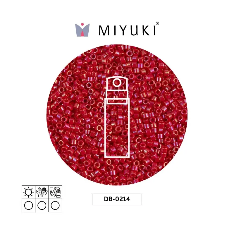 Miyuki delica 11/0 DB0214 rojo lusterr opaco x 10g