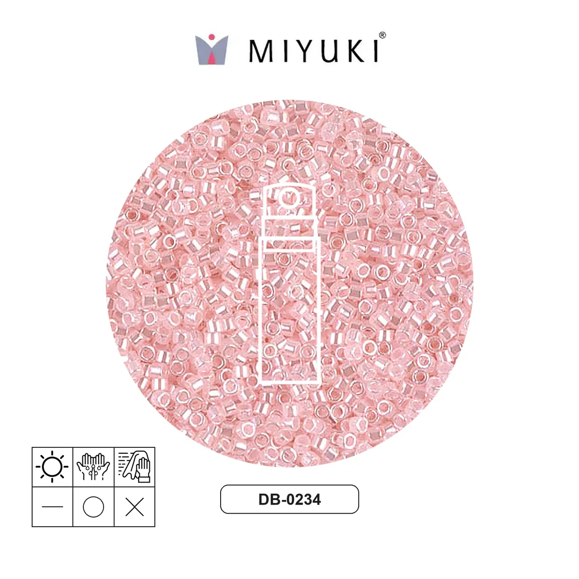 Miyuki delica 11/0 DB0234 bebé rosado Ceylon perlado x 10g
