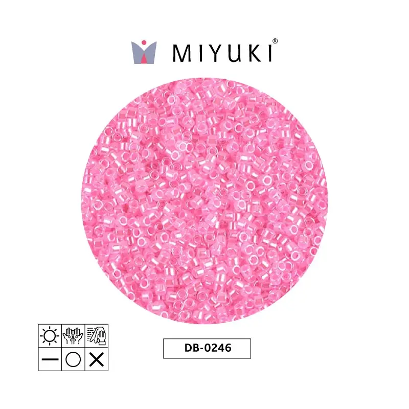 Miyuki delica 11/0 DB0246 oscuro algodón caramelo rosado Ceylon perlado x 50g