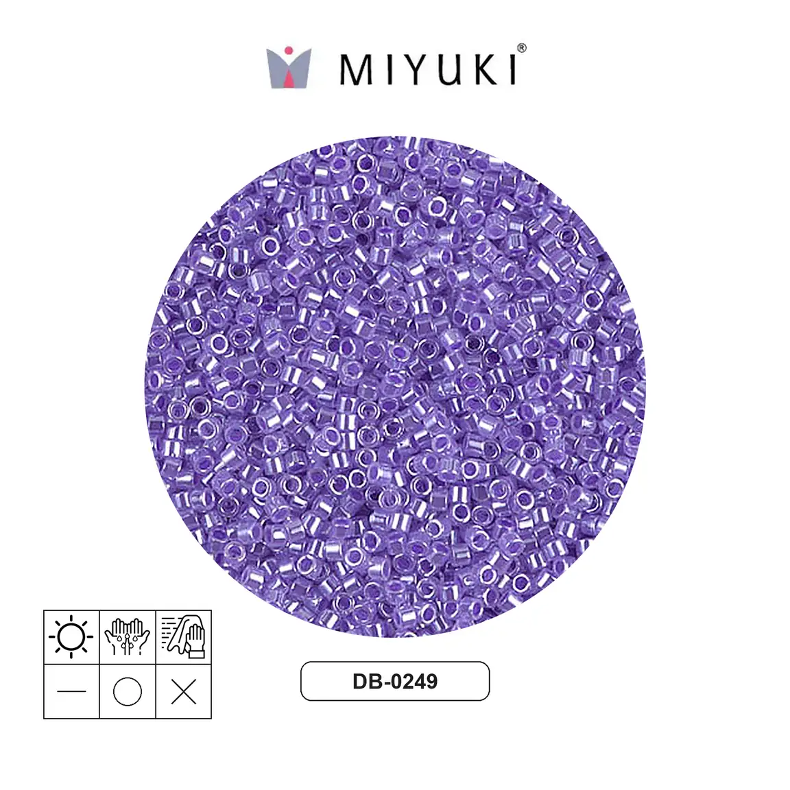 Miyuki delica 11/0 DB0249 morado Ceylon perlado x 50g