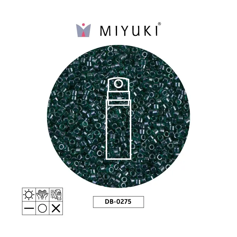 Miyuki delica 11/0 DB0275 forrado verde lusterr x 10g