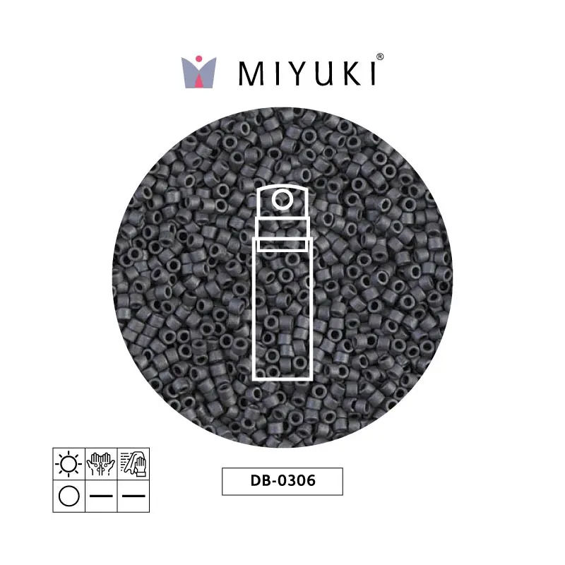 Miyuki delica 11/0 DB0306 mate metalizado slate x 10g