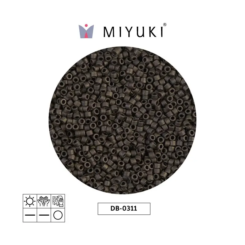 Miyuki delica 11/0 DB0311 mate metalizado oscuro verde x 50g