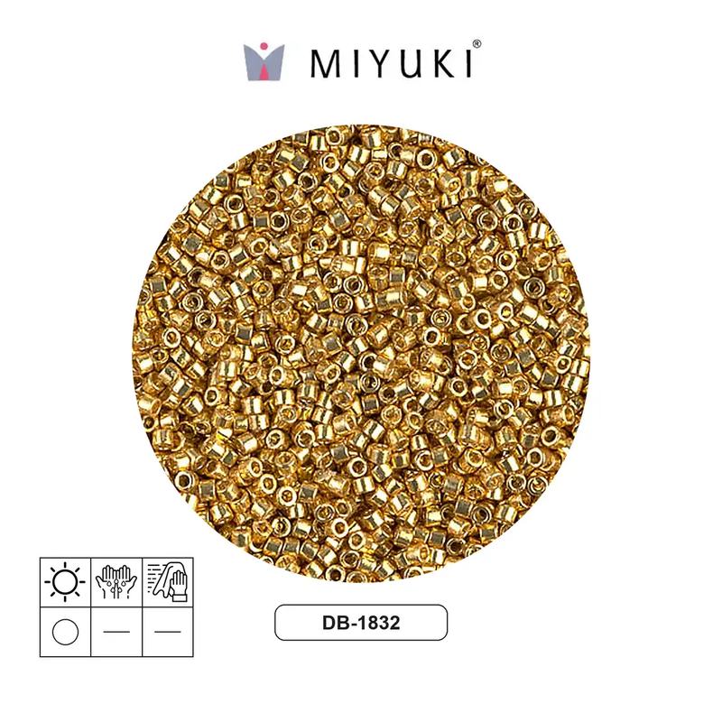 Miyuki delica 11/0 DB1832 galvanizado dorado Duracoat x 500g
