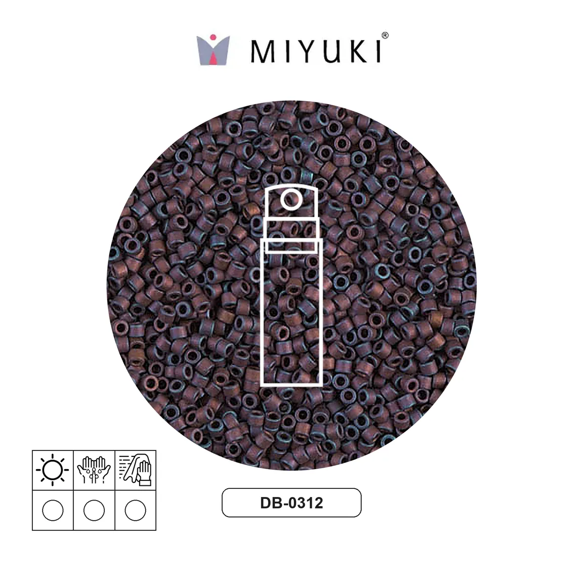 Miyuki delica 11/0 DB0312 mate metalizado copper x 10g