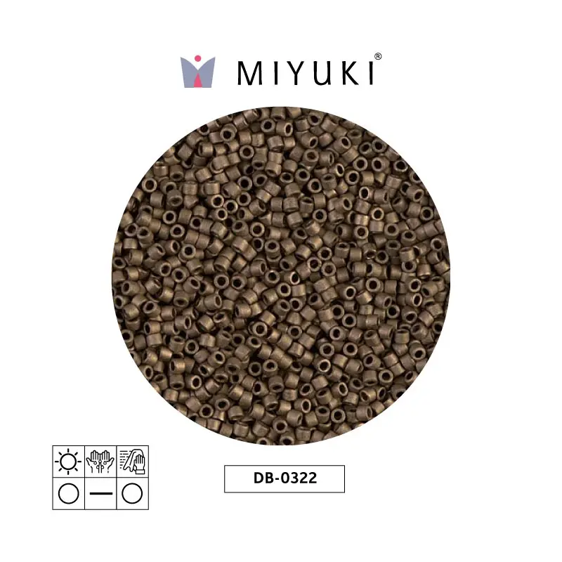 Miyuki delica 11/0 DB0322 mate metalizado oscuro bronce x 50g