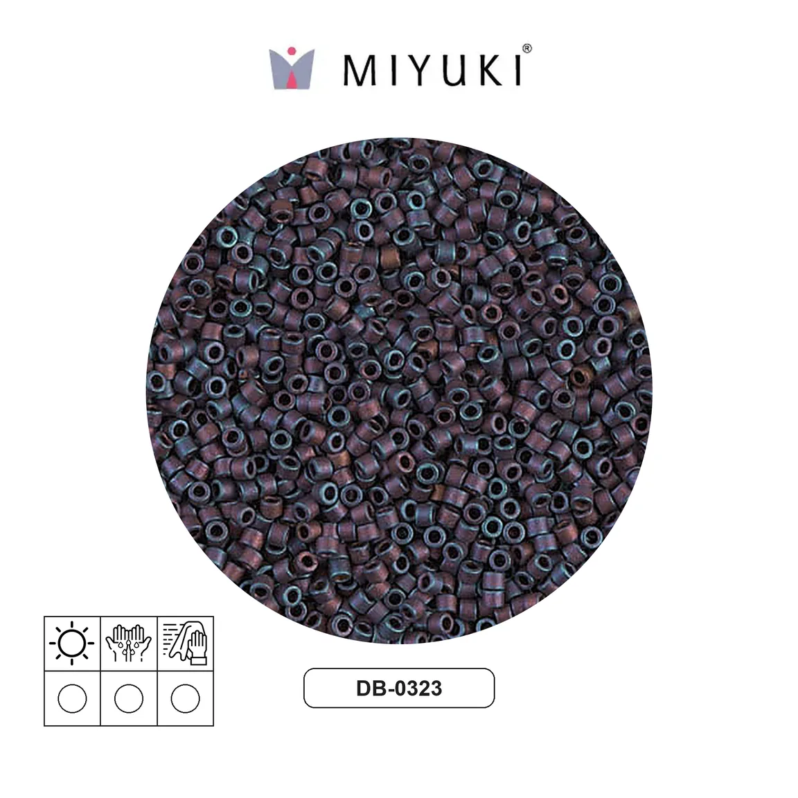 Miyuki delica 11/0 DB0323 mat meta purpl AB x 250g