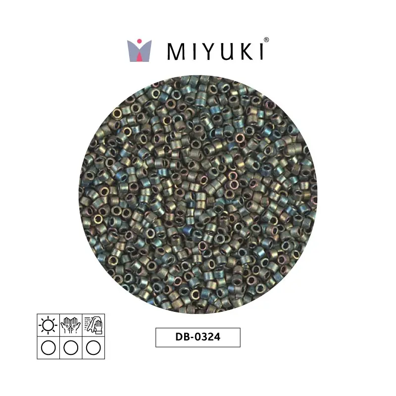 Miyuki delica 11/0 DB0324 mat metalizado verde AB x 50g