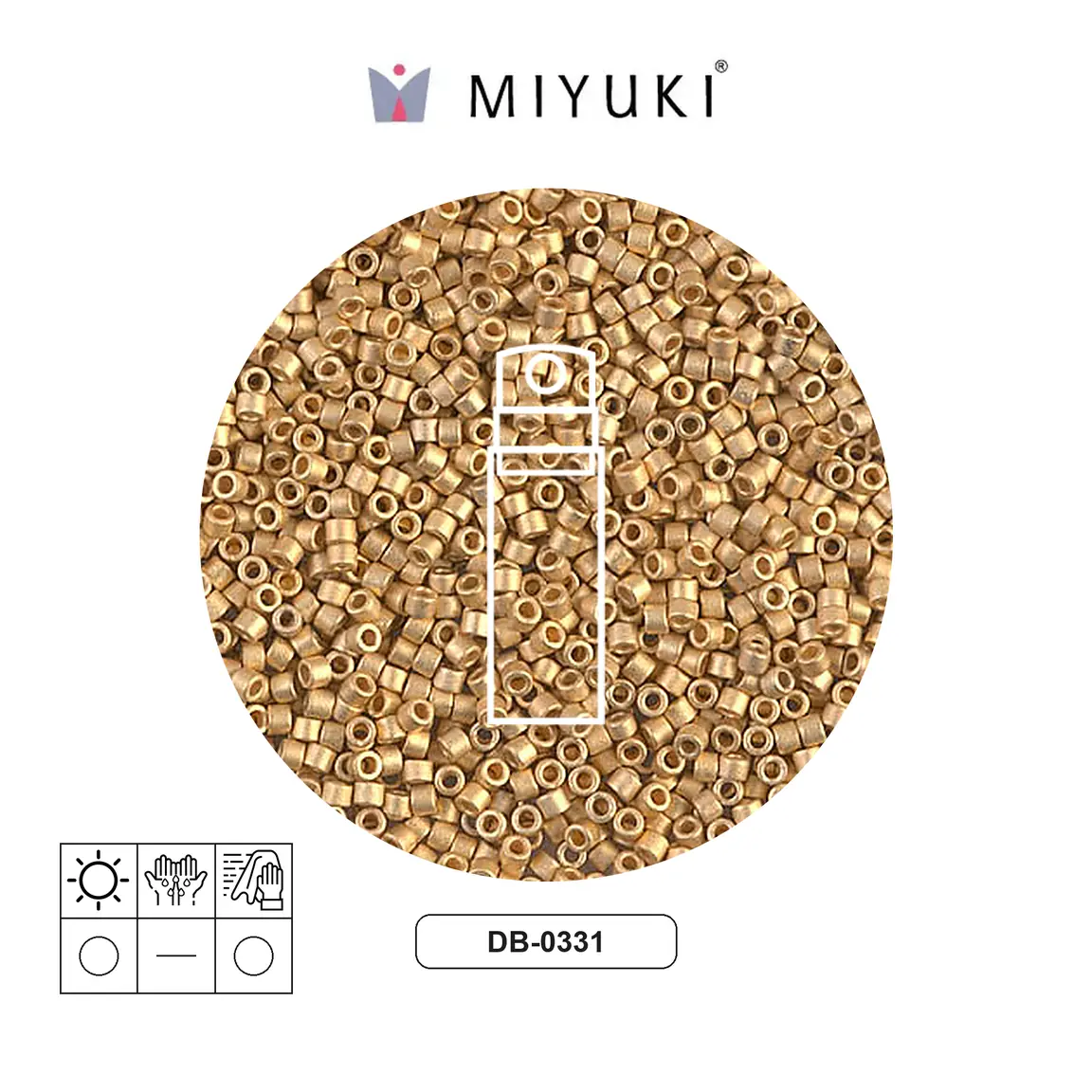 Miyuki delica 11/0 DB0331 mate 24kt dorado plated x 10g