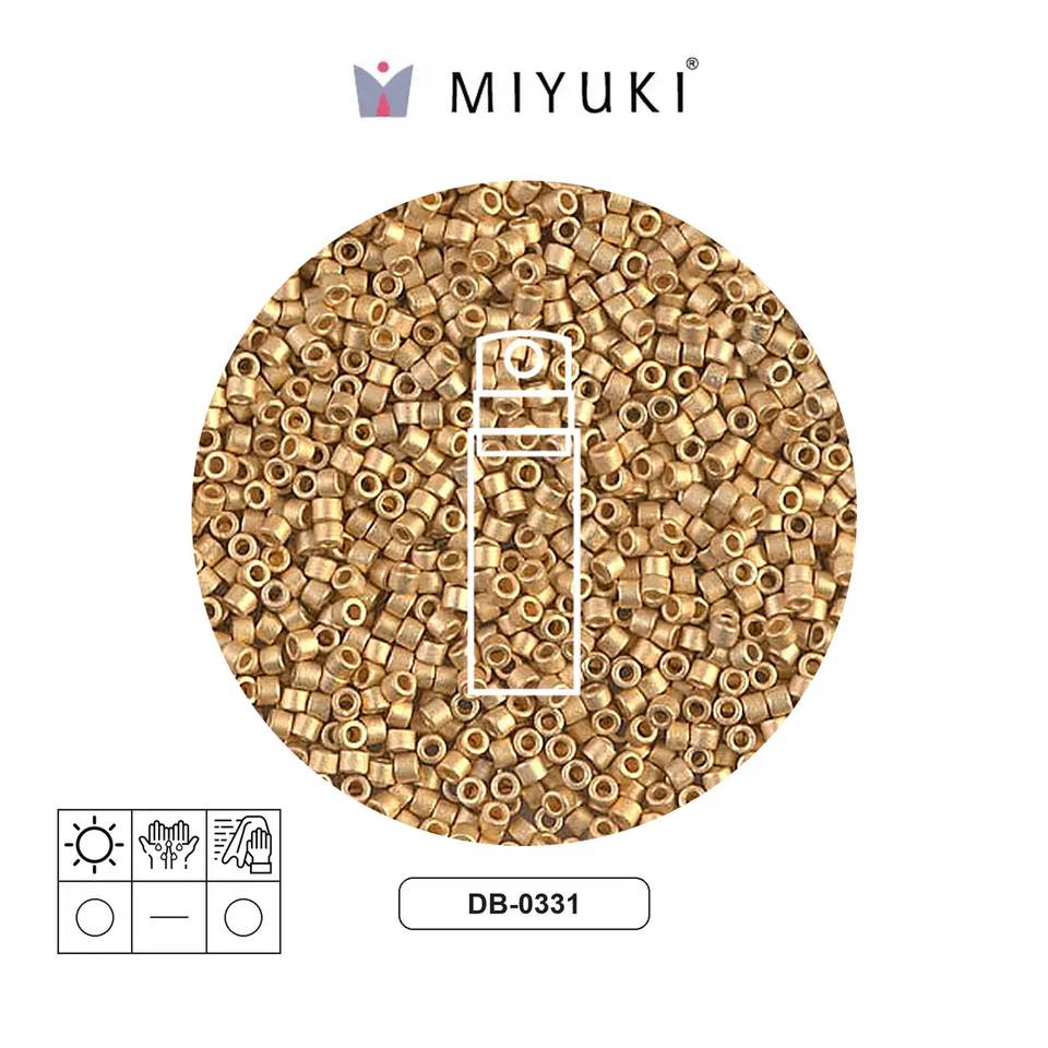 Miyuki delica 11/0 DB0331 mate 24kt dorado plated x 10g