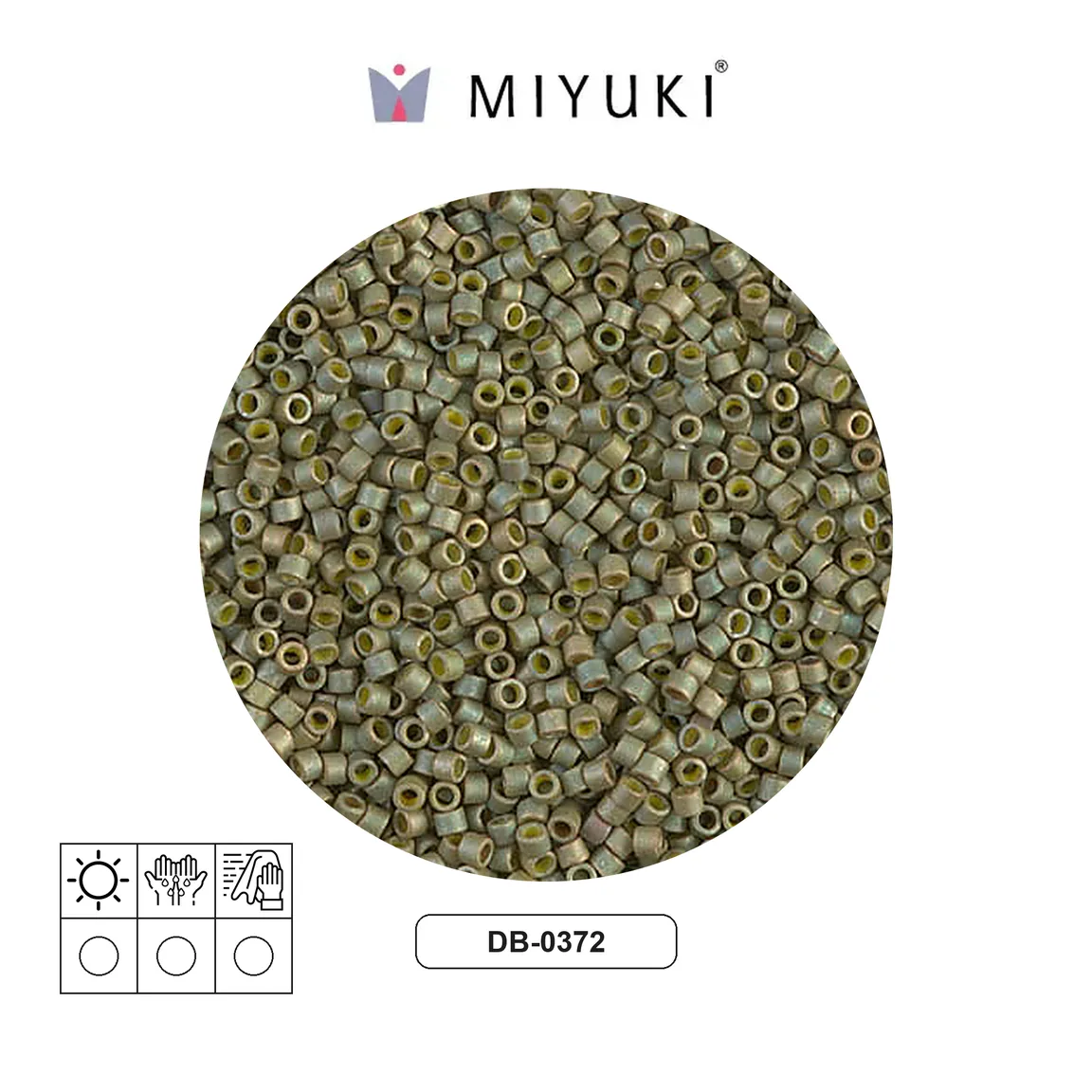 Miyuki delica 11/0 DB0372 opaco claro verde satinado x 50g